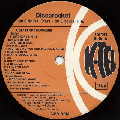 DiscoRocket - 20 Original Hits - 20 Original Stars [LP - Rip, 24 bit/44kHz]