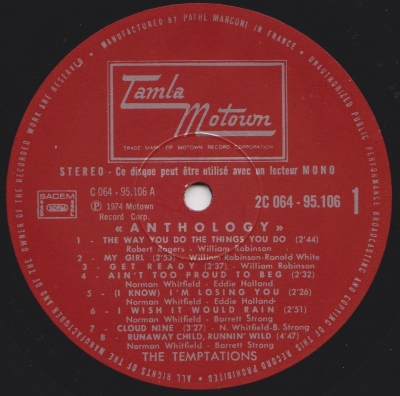 The Temptations ‎– Anthology (1974) [Vinyl LP - Rip]