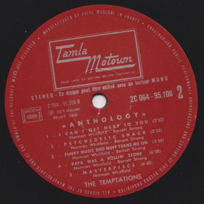 The Temptations ‎– Anthology (1974) [Vinyl LP - Rip]