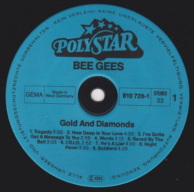 Bee Gees ‎– Gold & Diamonds (LP-Rip)