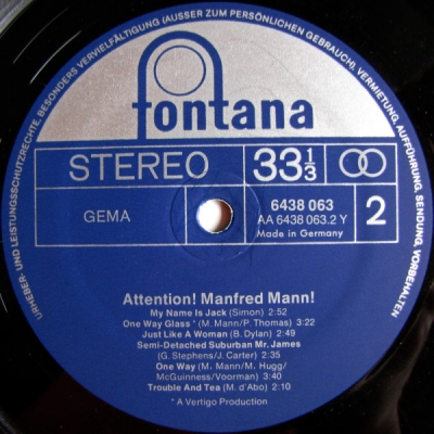Manfred Mann ‎– Attention! Manfred Mann! (LP-Rip)