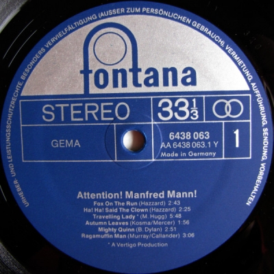 Manfred Mann ‎– Attention! Manfred Mann! (LP-Rip)