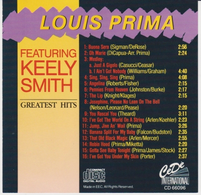 Louis Prima featuring Keely Smith ‎– Greatest Hits (???) (CD - Rip)