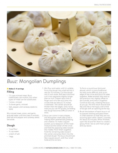 National Geographic Unique Lodges of the World. Recipes