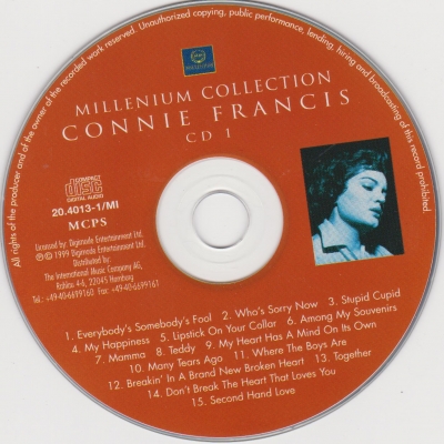 Connie Francis ‎– Millenium Collection (1999) [2 CD]