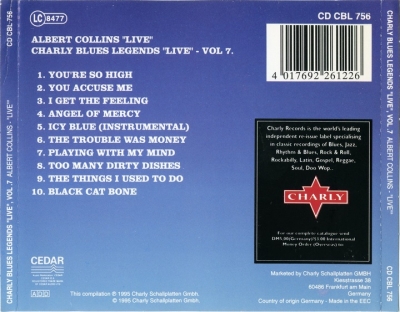 Albert Collins - Live (1995 Charly Blues Legends "Live" Vol. 7)